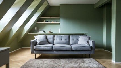 Poster - modern living room with sofa