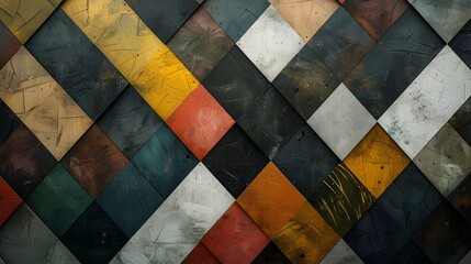 Poster - abstract colorful background of old grunge wall texture, vintage background - Generated AI