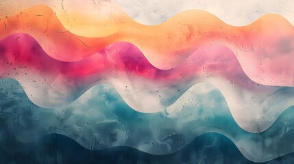 Poster - Abstract colorful background with waves and lines. 3d rendering, 3d illustration. - Generated AI