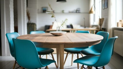 Poster - table and chairs in cafe