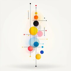 Poster - Abstract Geometric Shapes with Colorful Circles and Lines