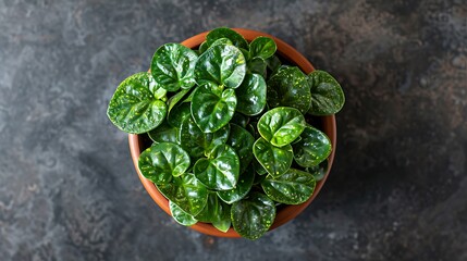 Wall Mural - Close-Up View of a Potted Peperomia Plant