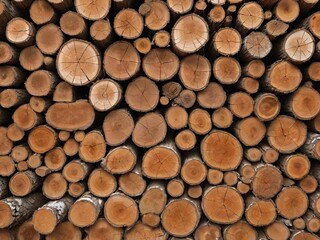 Canvas Print - a closeup of a pile of firewood in a pile of wood