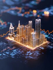 Poster - Futuristic Cityscape Visualization with Data Elements