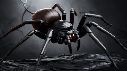 spider on a black background