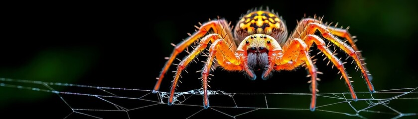 Delicate spider spinning its silk, intricate web, nature's architect, ethereal craftsmanship :: spiderweb photography, spider behavior study, macro exploration
