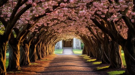 Wall Mural - Pink Blossoms Tunnel