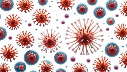Wall Mural - plan microbiologie 19 3d coronavirus arriere virologie flottant covid virus baggy background three-dimensional viral health ailment medicals medicine science banner hairband virology microbe biology