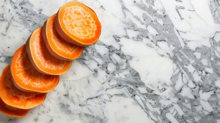 Canvas Print - Sweet Potato Slices on Marble