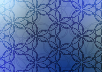 Abstract blue flower line presentation background