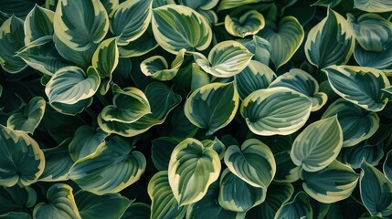 Canvas Print - Green Hosta Leaves