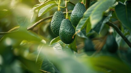 Sticker - Avocado Tree with Ripe Fruit