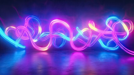 Wall Mural - Abstract motion effects created by neon lights