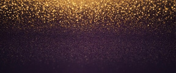 Poster - Abstract gold glitter on a purple background.