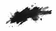© Thiago - Abstract black ink splash, brush strokes, and grunge stains isolated on a white background, evoking japanese calligraphy style. Ink Wash. Illustration