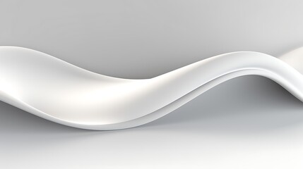 Wall Mural - Smooth, flowing white wave design on a minimalist background.