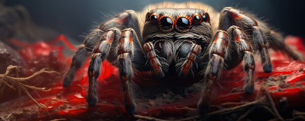 Wall Mural - Closeup of a Jumping Spider