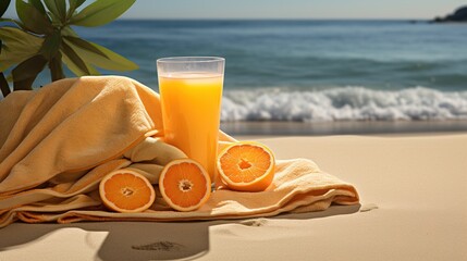 Wall Mural - Orange Juice on the Beach