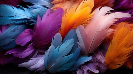 Wall Mural - Colorful Feathers Close-Up