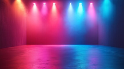 Wall Mural - Colorful stage background with copy space backdrop scene
