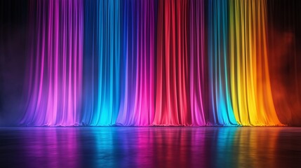 Wall Mural - Colorful stage background with copy space backdrop scene
