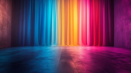 Wall Mural - Colorful stage background with copy space backdrop scene
