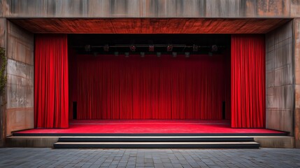 Wall Mural - Red theater stage