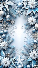 Wall Mural - christmas background with snowflakes