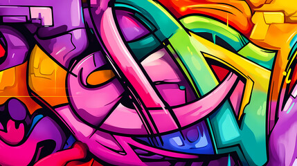 Wall Mural - Colorful graffiti illustration. urban art and street culture concept. Graffiti Mural. Illustration