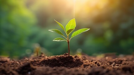 Canvas Print - A Small Plant, a Symbol of Hope