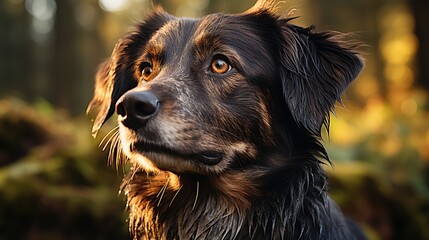 Sticker - Portrait of a Dog with Golden Fur and Eyes