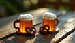© Mityarko - Oktoberfest Earrings with Pretzels and Steins