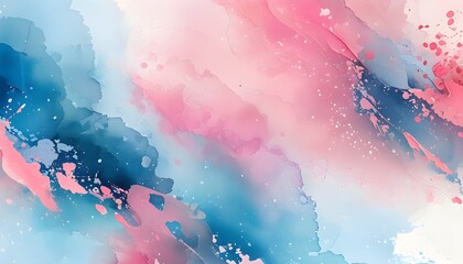 Wall Mural - Dreamy abstract watercolor blend of soft pink and blue hues, creating a textured background ideal for design projects.