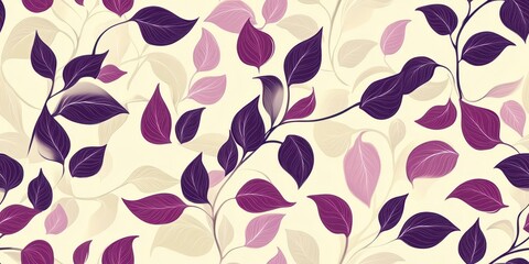 Poster - Violet pattern on pale olive green pastel background, top down view, adding a touch of elegance to the design.