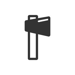 Poster - Black Axe Icon for Graphic Design Use.  black axe icon represents cutting tools, minimalism, and clarity for digital graphics. Perfect for web, app, and infographics.