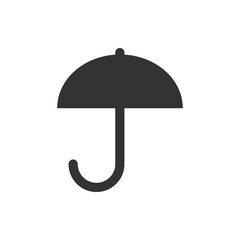Poster -  Black Umbrella Icon Design on White Background. umbrella icon designed in a minimalist style. Perfect for weather apps, graphic design, and various web projects.