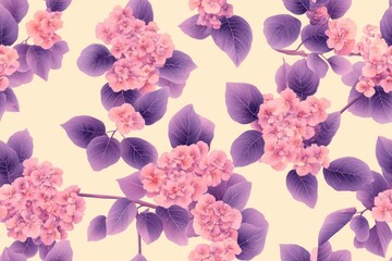 Poster - Heliotrope pattern on light rose pastel background, top view with a slight twist.