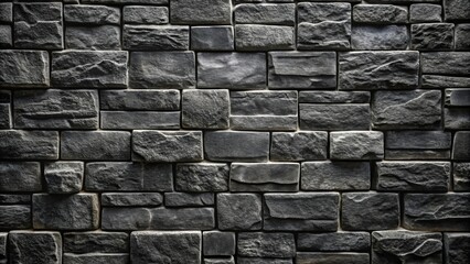 Black rough and solid stone block wall pattern for background, stone, block, wall, black, rough, solid, background