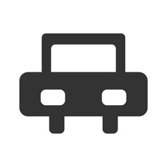 Poster - Simple Black Car Icon Illustration on White Background.