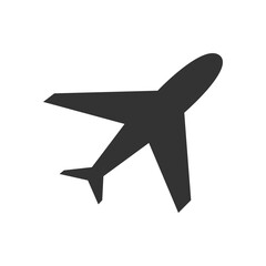 Poster - Airplane Icon for Travel. Minimalistic black airplane icon ideal for travel, aviation, and flight-related themes. Perfect for digital graphics, websites, and applications needing aeronautical visuals.