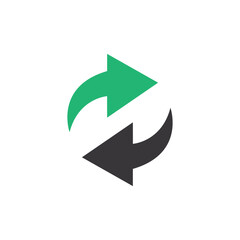 Poster - Circular Arrow Icon for Refresh or Synchronization. Vector illustration of two circular arrows forming a loop, symbolizing refresh, sync, or exchange concepts.