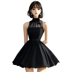 Poster - Anime Girl in Black Dress.