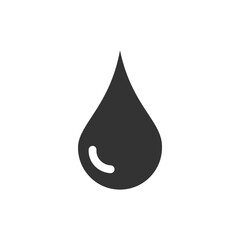 Poster - Black Water Drop Icon on White Background. Minimalistic black water drop icon depicted on a clean white background, symbolizing simplicity and purity.