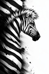 Poster - Bold zebra print pattern in high contrast black and white design