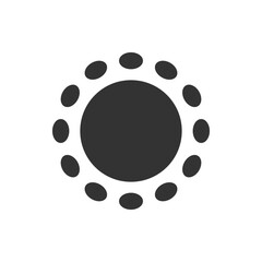 Poster - Simple Black Circle with Dotted Outline Design Element.  Minimalist black circle with dotted border, ideal for graphic and web design projects needing a basic yet stylish element.