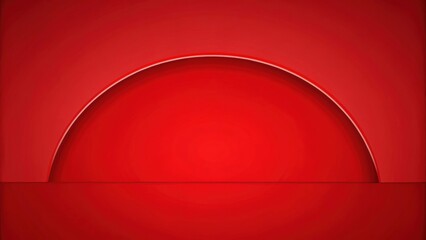 Wall Mural - Simple red background with a semi circle inside , minimalist, geometric, abstract, modern, vibrant, backdrop, design