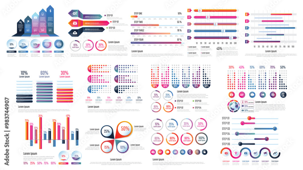 Infographic Visualization Data Editable Template. Containing Chart ...