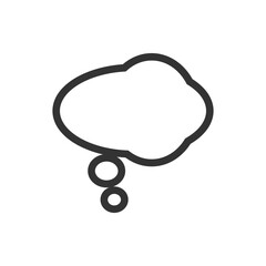 Poster - Minimalistic Thought Bubble Icon in Black and White.  black and white thought bubble icon. Ideal for design projects, concepts of ideas, brainstorming, or creativity. Perfect for digital and print use