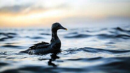 Canvas Print - Bird Covered in Oil.