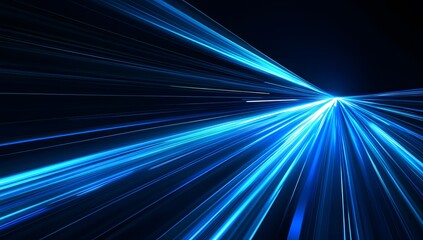 Wall Mural - Blue light speed background with a blur effect background.